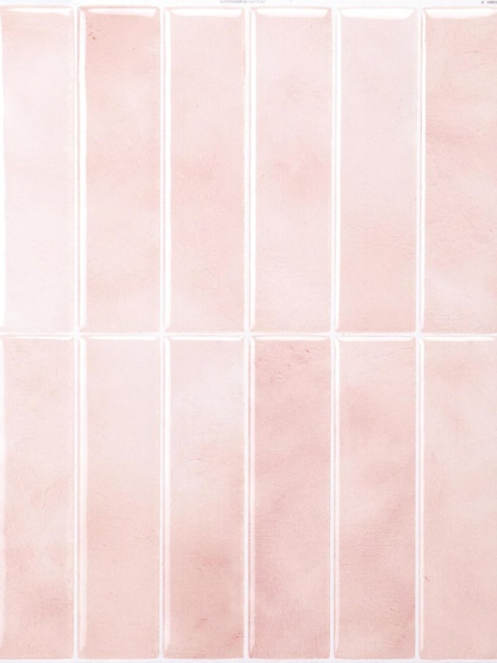 Peel and Stick backsplash, Stacked Powder Pink, 11.43"x9"